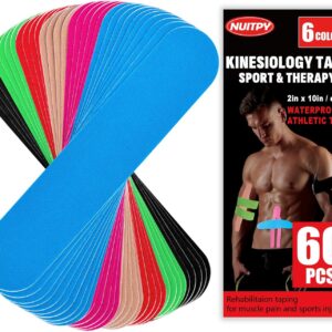 60PCS Precut Kinesiology Tape Strips
